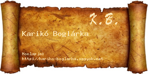 Karikó Boglárka névjegykártya