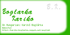 boglarka kariko business card